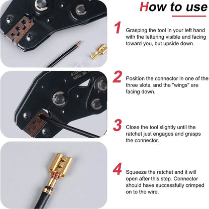 WOZOBUY SN-48B Pin Crimping Tools 2.8/4.8/6.3mm 22-13AWG Crimper 0.5-2.5 mm² for Car Terminals Sets Wire Electrical Hand Tools [HTO]