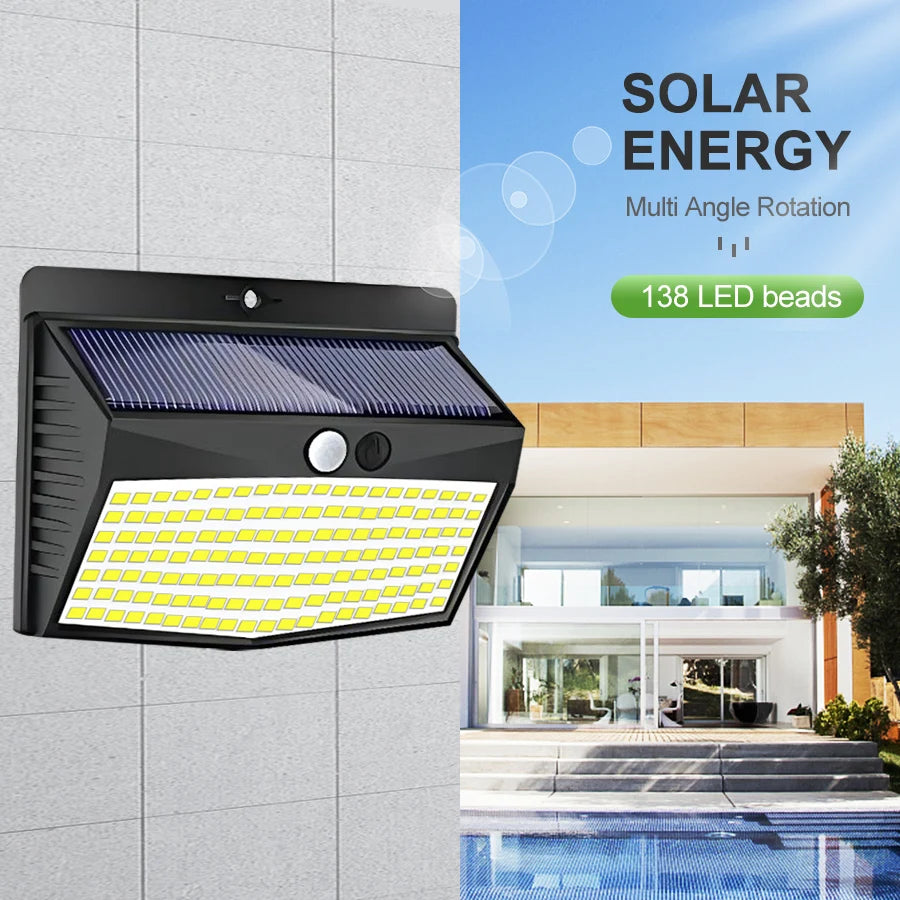 138/468/238 LED Solar Light Outdoor waterproof for garden Powered Sunlight street wall light security lighting 3 mode [SLG]