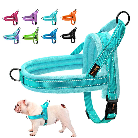 Warm Dog Harness Vest Winter Dog Harnesses Soft Padded Pet Training Harnesses Vests Adjustable For Small Large Dogs Bulldog Pug [PET]