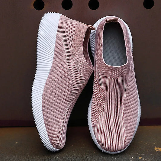 Women Vulcanized Shoes High Quality Women Sneakers Slip On Flats Shoes Women Loafers Plus Size 42 Walking Flat [SHO]