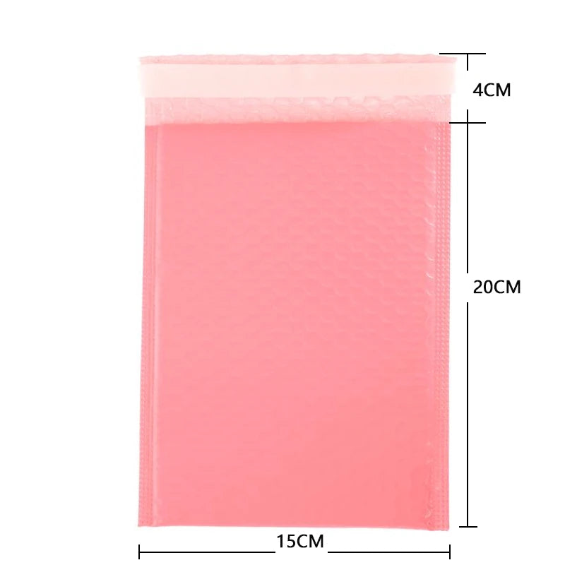 100pcs Bubble Mailers Padded Envelopes Pearl film Gift Present Mail Envelope Bag For Book Magazine Lined Mailer Self Seal Pink [OFF]