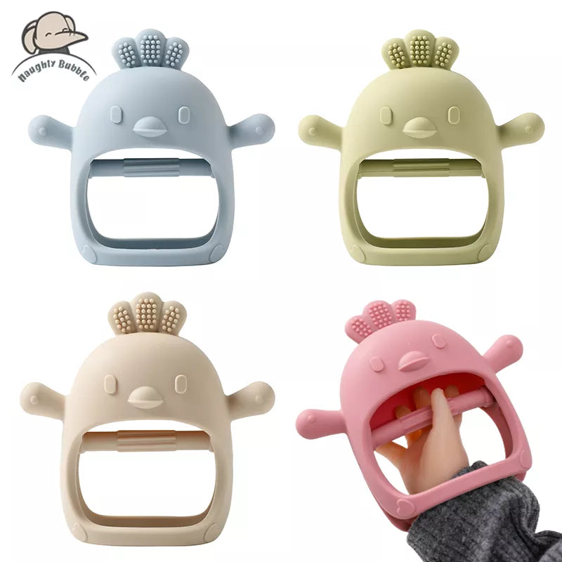 Baby Teether Gloves Pacifier Kids Teething Silicone Newborn Dental Care Gums Anti-eating Hand Molar Stick Baby Accessories [DEN]