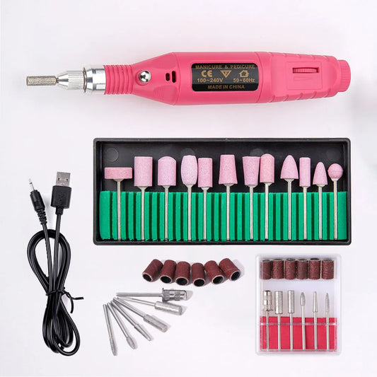 LULAA High Quality Nail Drill Machine Set Electric Nail Sander Gel Polish Remover Tools Driller Manicure Nail Accessories [BEU]