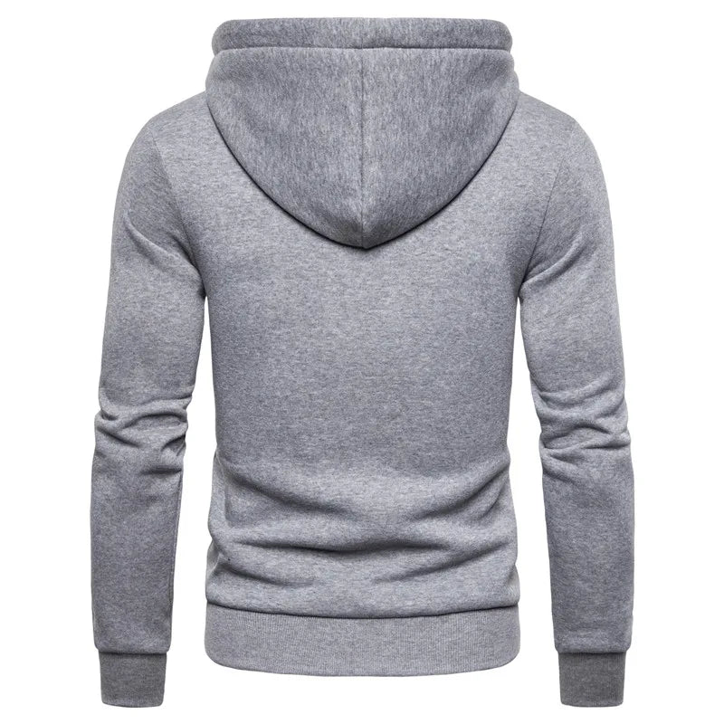 Autumn Winter Cotton Hoodied Mens Sweatshirts Solid Hoody Fleece Thick Hoodies Men Sportswear Zipper Sweatshirts Men [MEN]