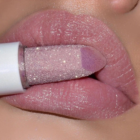 Glitter Matte Temperature Change Lipstick Waterproof Long Lasting Diamonds Lipsticks Non Stick Red Pink Lip Tint Makeup Cosmetic [CSM]