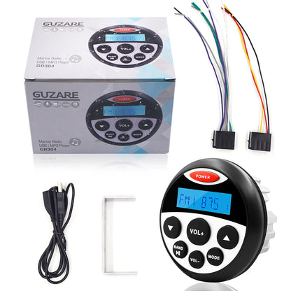 GUZARE Waterproof Marine Stereo Bluetooth Radio Audio 4*45Watts FM AM Receiver Boat MP3 Player Sound System For UTV ATV Yacht [MRN]