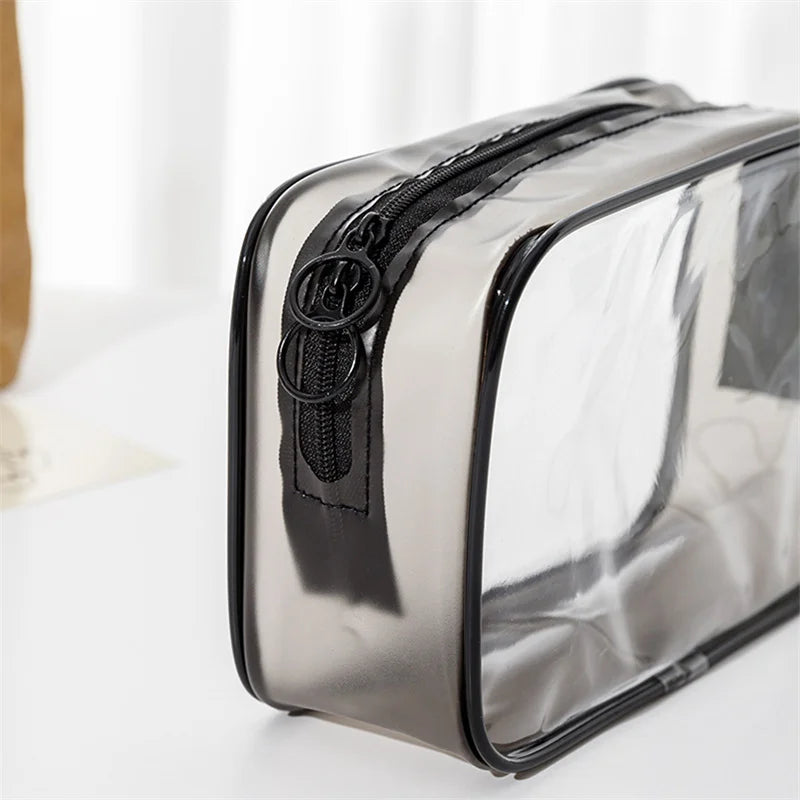 Transparent Cosmetic Bag PVC Women Zipper Clear Makeup Bags Beauty Case Travel Make Up Organizer Storage Bath Toiletry Wash Bag [CSM]