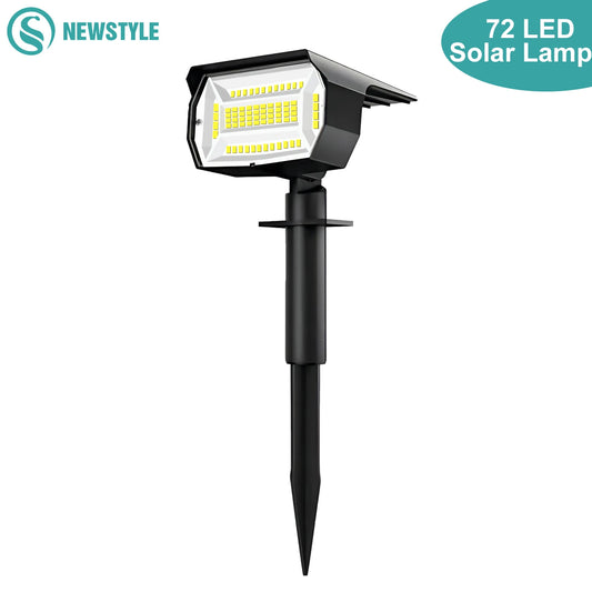 72/68 LED Solar Landscape Lights Outdoor IP65 Waterproof Solar Light with 3 Modes Solar Garden Spotlight for Yard Lawn Walkway [SLG]