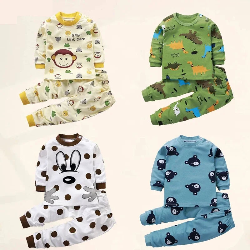 Kids Clothes Children Sets Children's Clothing Boys Girls CottonAutumn winter Clothing Pants Sleepwear Underwear Christmas Gift [UND]