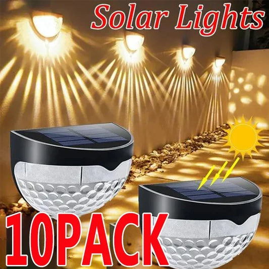 1-10Pack LED Solar Light Outdoor Wall Lamps Energy Garden Lamps Waterproof Solar Fence Lamp Christmas Decoration Festoon Lights [SLG]