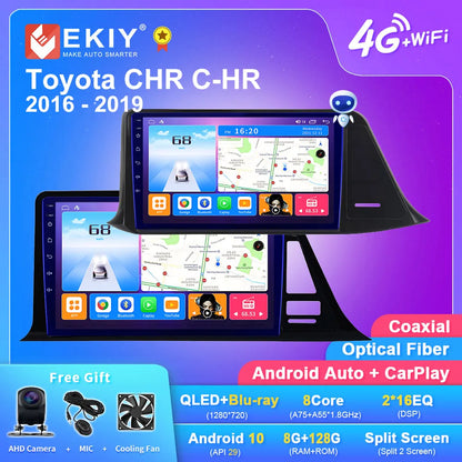 EKIY T7 Android 10 Car Radio  For Toyota CHR C-HR 2016 2017 2018 2019 Navi GPS Multimedia Video Player Auto Stereo Carplay DVD [CAR]