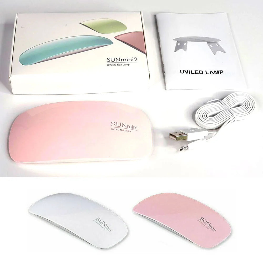 Portable Nail Lamp 6w mini Nail Dryer White Pink UV LED Lamp Usb Interface Nail lamp for Nail Polish Varnish Curing Machine [BEU]