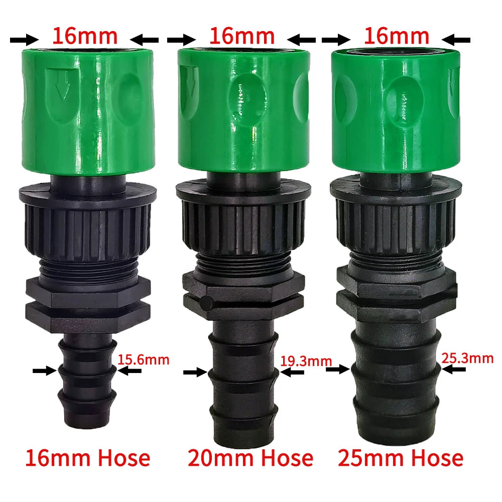 WUJIE 3/4'' Quick Connector Nipple EURO Barb Threaded Adapter for 16mm 20mm PE Hose Pipe Garden Drip Irrigation Watering System [GAR]