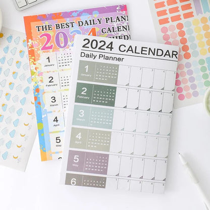 2024 Wall Hanging Calendar Kawaii Yearly Planner Sheet Memo Pad To Do List Agenda Schedule Organizer Check List Home Office [OFF]