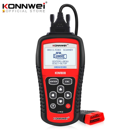 KONNWEI KW808 OBD 2 Car Scanner OBD2 Auto Automotive Diagnostic Scanner Tool Engine Fault Code Reader Odb Tools  for Cars [CAR]