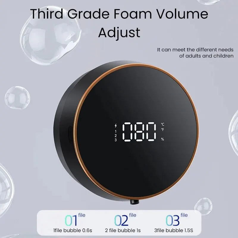 Wall Mount Automatic Foam Soap Dispensers LED Temperature Display Electric Touchless Infrared Sensor Foam Machine Liquid Dispens [DSP]