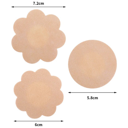 10/50Pcs Cloth Nipple Cover Teat Hide Women Nipple Pasties Piece Breast Petals Invisible Bra Padding Chest Sticker Patch Covers [BRA]