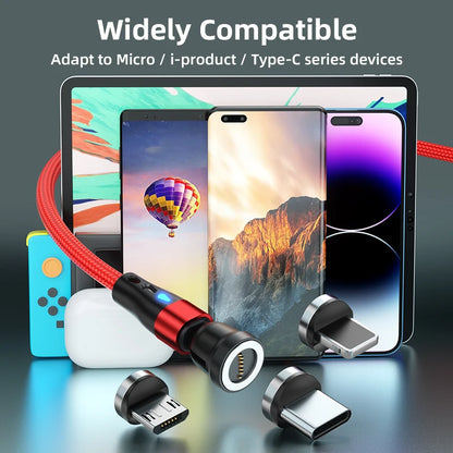 AUFU 5A Magnetic Type C Cable For Samsung S21 Huawei P30 Magnet Fast Charging Charger Wire for iPhone Xiaomi Micro USB Data Cord [MOB]