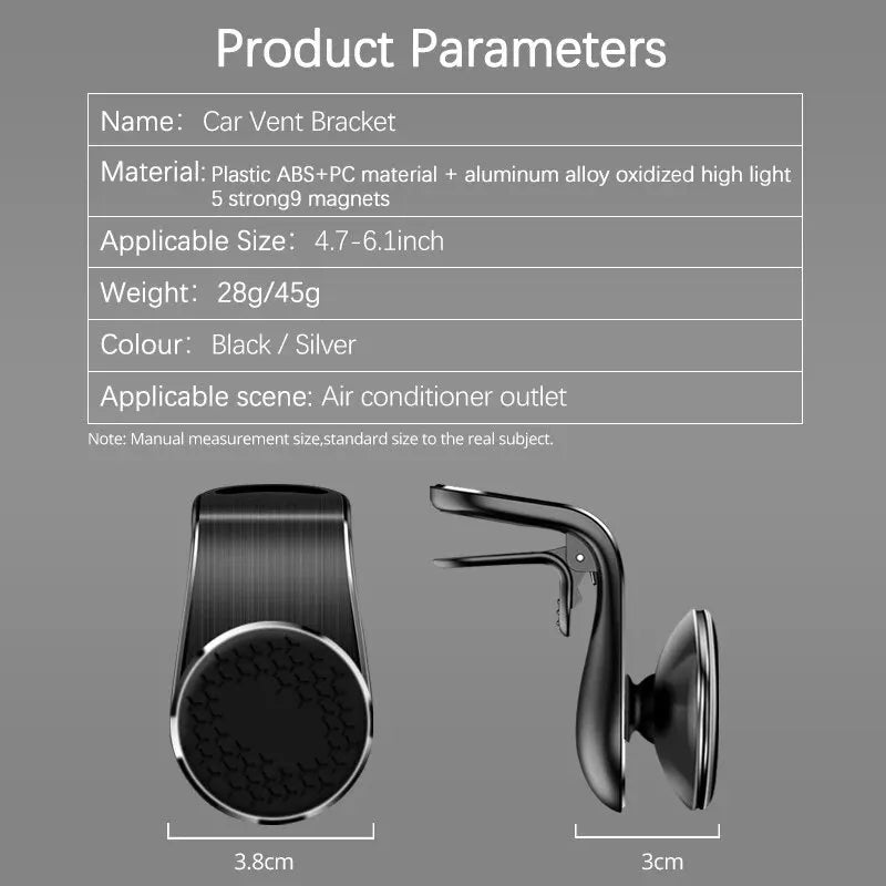 Magnetic Car Phone Holder Stand Air Vent Magnet Car Mount GPS Smartphone Mobile Support In Car Bracket for iPhone Samsung Xiaomi [PHH]