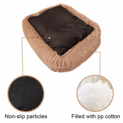 Rectangle Plush Dog Bed Winter Warm Mat Small Medium Big Pet Cat Dog Bed Kennel Puppy Sofacama Cat Cushion Pets Sofa Accessories [PET]