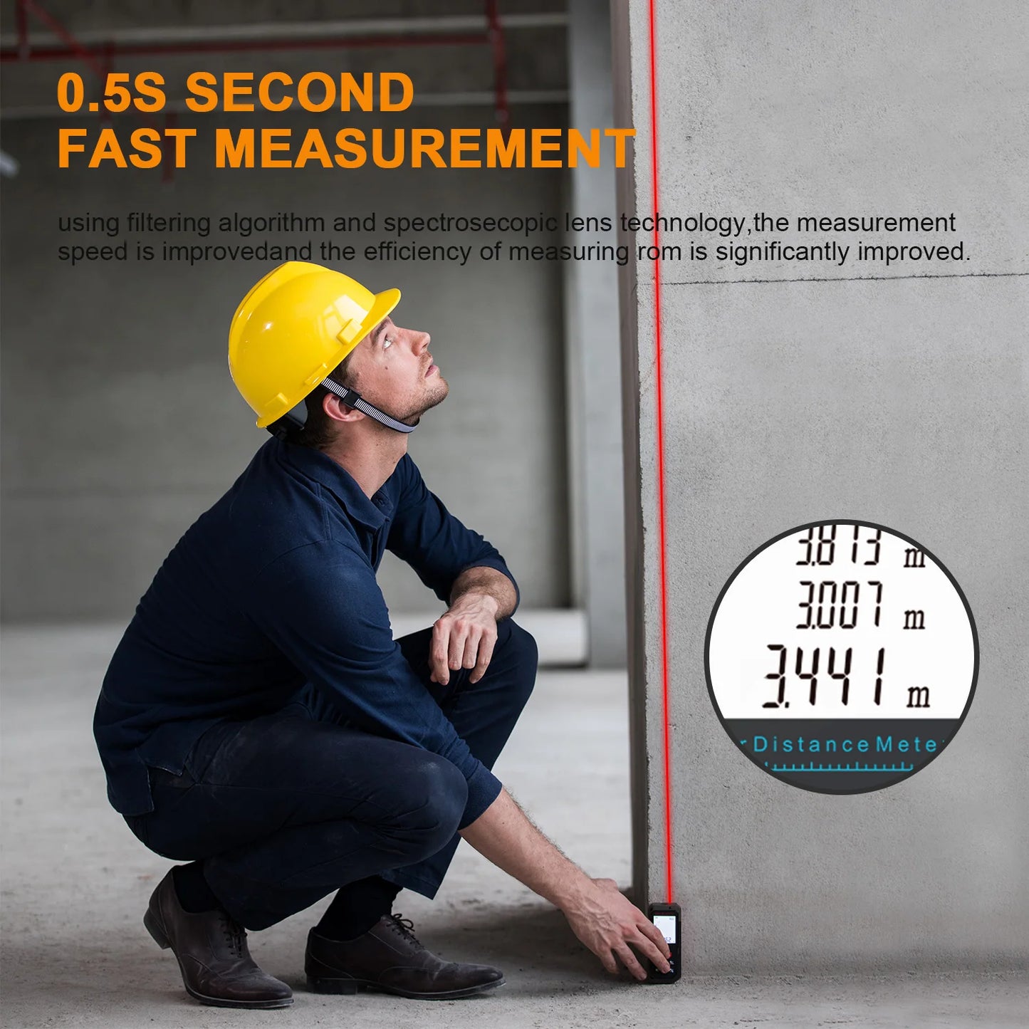 MILESEEY Laser Distance Meter X5 60M High Precision Laser Tape Measure, Multiple Measurement Electronic Ruler,3-10 Days Delivery [MTR]