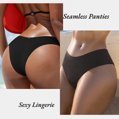 Women's Sexy Silk Panties Bikinis Seamless Female Underwear Low-Waist High elasticity Briefs Thongs Women Fashion Lingerie Tanga [UND]