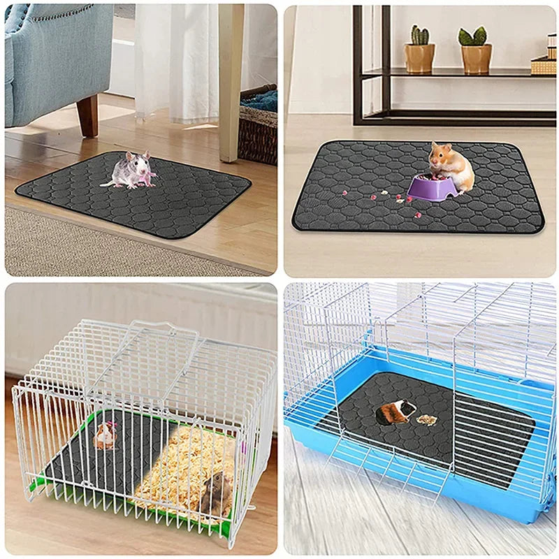 Rabbit Guinea Pig Cage Liner Small Pet Items Waterproof Anti Slip Bedding Mat Highly Absorbent Pee Pad for Hamsters Accessories [PET]