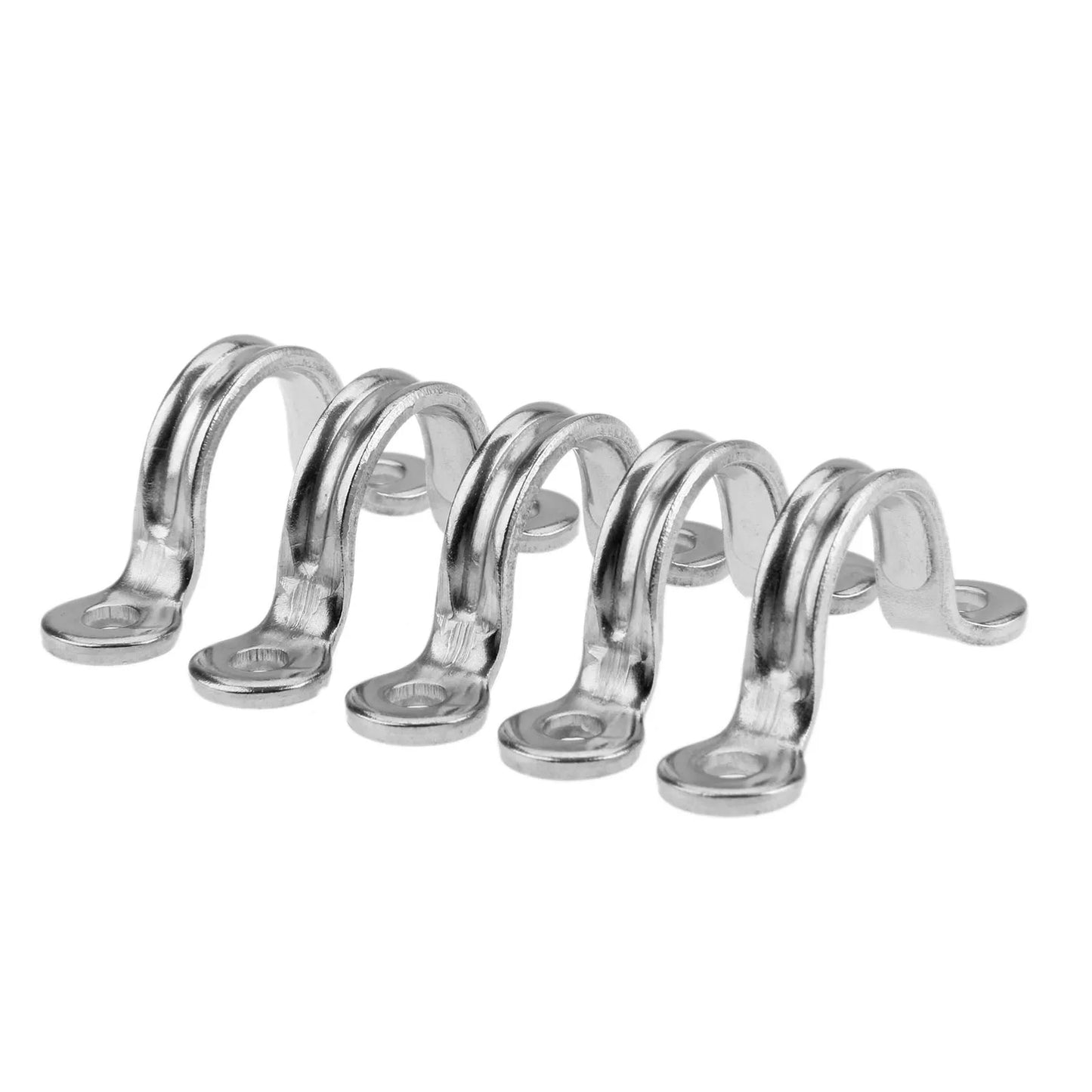 5pcs Marine 316 Stainless Steel Sheet Eye Lacing Straps Tie Down Anchor Strap Saddle Clips Boats Accessories 10x11 13x15 17x20mm [MRN]