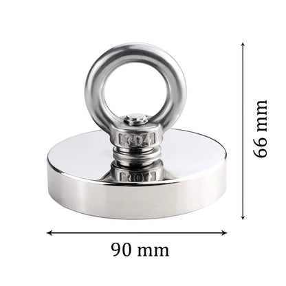 Super Strong Neodymium Fishing Magnet Hook N52 Heavy Duty Rare Earth Magnet with Countersunk Hole Eyebolt 16-90mm Salvage Magnet [MAG]