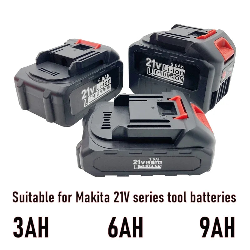 21V 9AH 6AH 3AH high-power durable lithium battery, charger, suitable for Makita 21V series electric tool high voltage water gun [BAT]