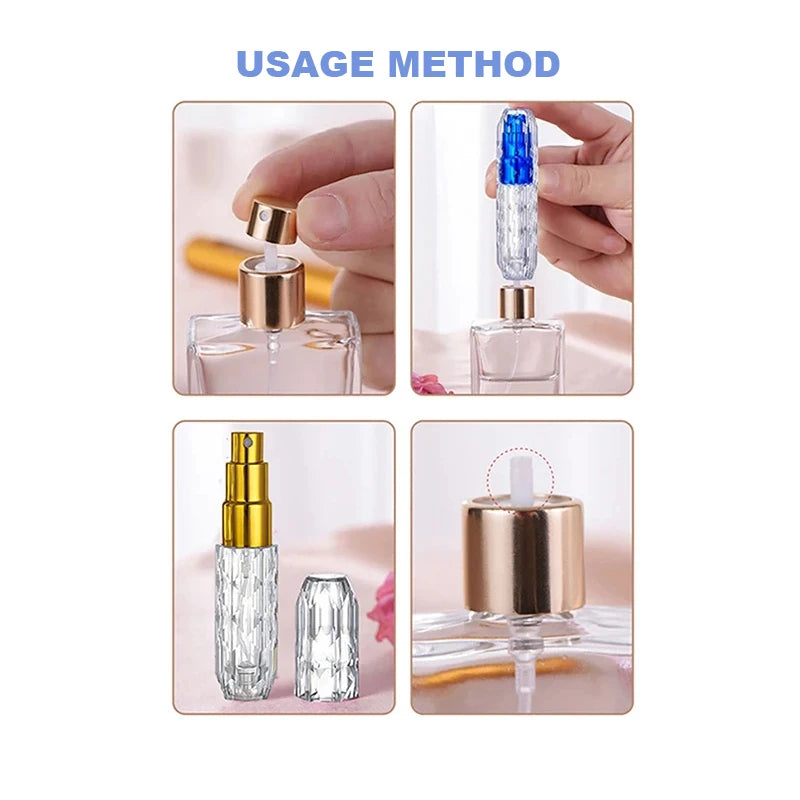 5ml High-Grade Empty Refillable Perfume Crystal Bottom Bottle Cosmetic Containers Parfum Atomizer Spray Dispenser Portable [CSM]