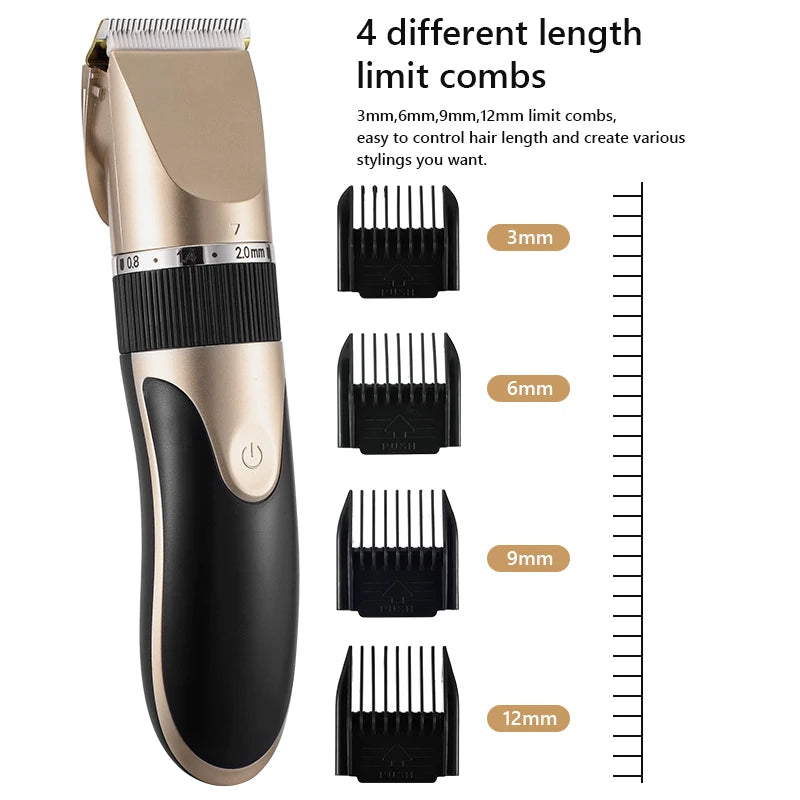 Professional Hair Trimmer Digital USB Rechargeable Hair Clipper for Men Haircut Ceramic Blade Razor Hair Cutter Barber Machine [HAI]