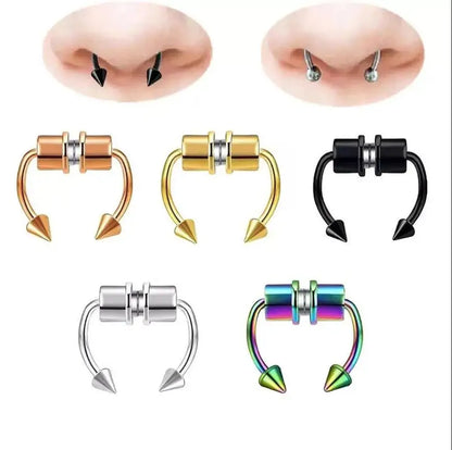 Stainless Steel Magnet Fake Piercing Nose Ring Fake Septum Piercing Nose Clip Fashion Jewelry For Women Men Girl Gift [MAG]