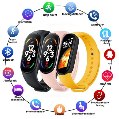 M7 Smart Watch Smartband Heart Rate Smartwatch Fitness Tracker Blood Pressure Sport Bracelet for Mi Band 7 Men Women [SWH]