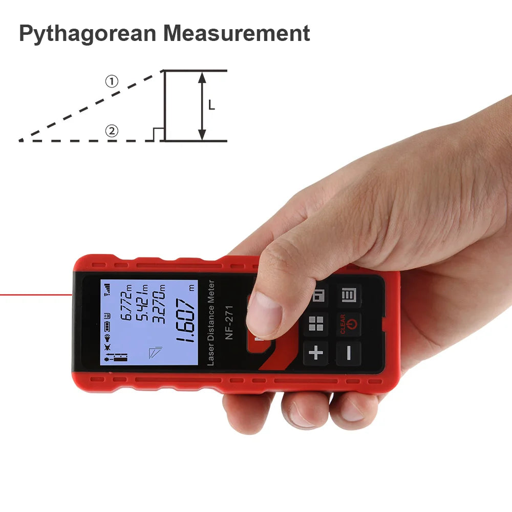 Noyafa NF-271 Laser Distance Meter 40M 80M Rangefinder Tape Range Finder Measure Device Digital Ruler Test Tool [MTR]