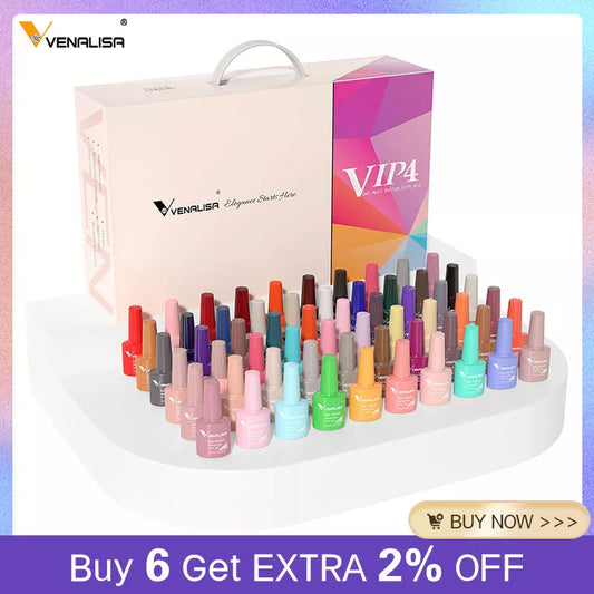 VENALISA VIP4 Kit Nail Gel Polish HEMA FREE Full Coverage 36/60 Color Gel Pigment Professional Nail Art Long-lasting Gel Varnish [BEU]