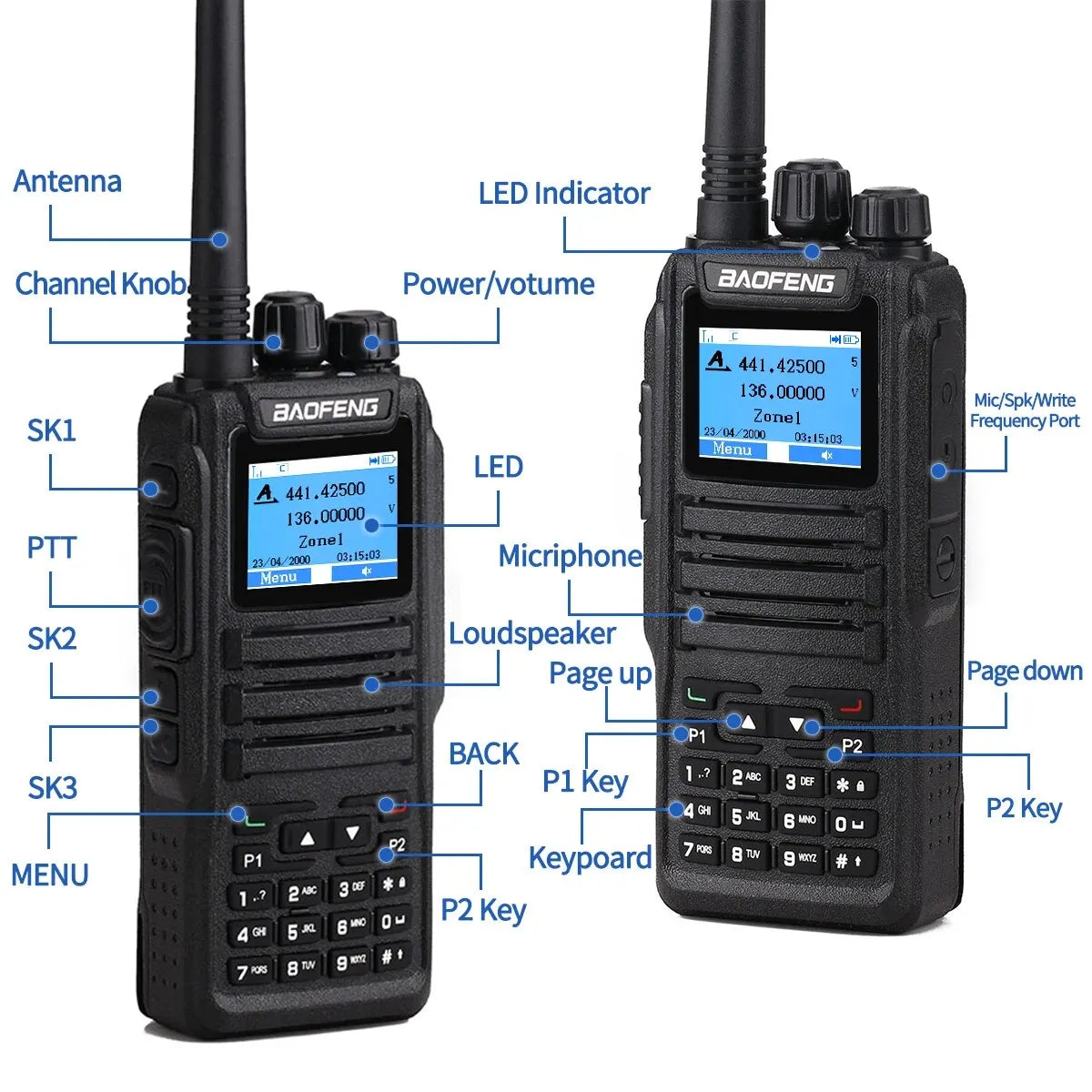 Baofeng DMR DM 1701 Digital Walkie Talkie Dual Mode Analog Two Way Radio Open GD77 Dual Time Slot Tier 1+2 Ham Radio DR 1801 [TEL]