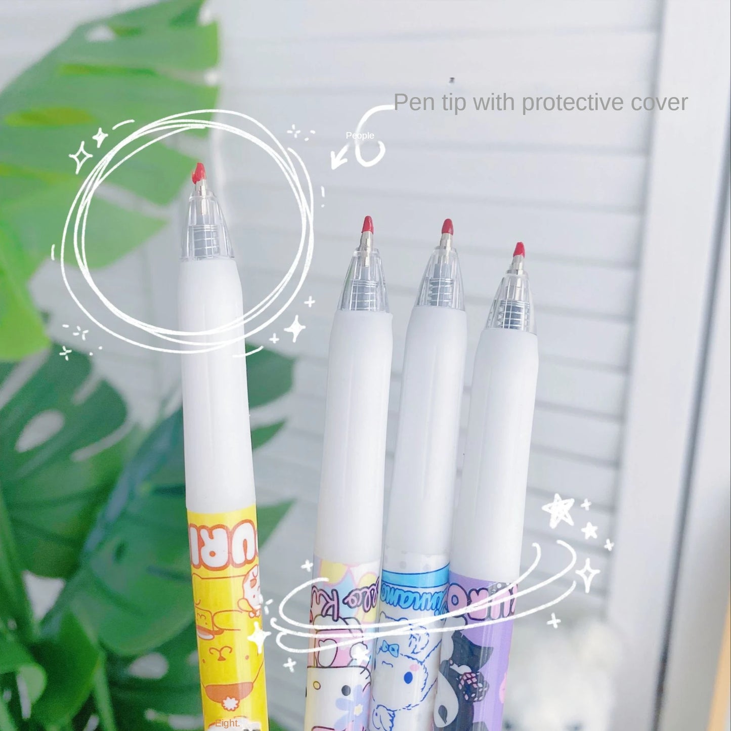 6Pcs/Set Kawaii Gel Pens Set Cute Ballpoint Pen Pучки 0.5mm Black Ink Cartoon School Student Stationery Supplies Caneta [STA]