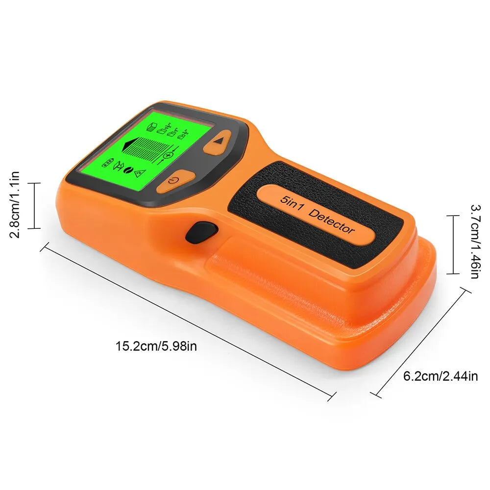 HW430 5in1 Wall Stud Detector LCD Display Multifunctional Handheld for Wood AC Wire Cable Metal Detector Electric Wall Finder SC [MTL]