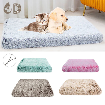 Dog Accessories for Large Dogs Cat's House Plush Pet Bed for Dog XL Square Mat For Small Medium Pet Calming Bed Mat 100cm [PET]