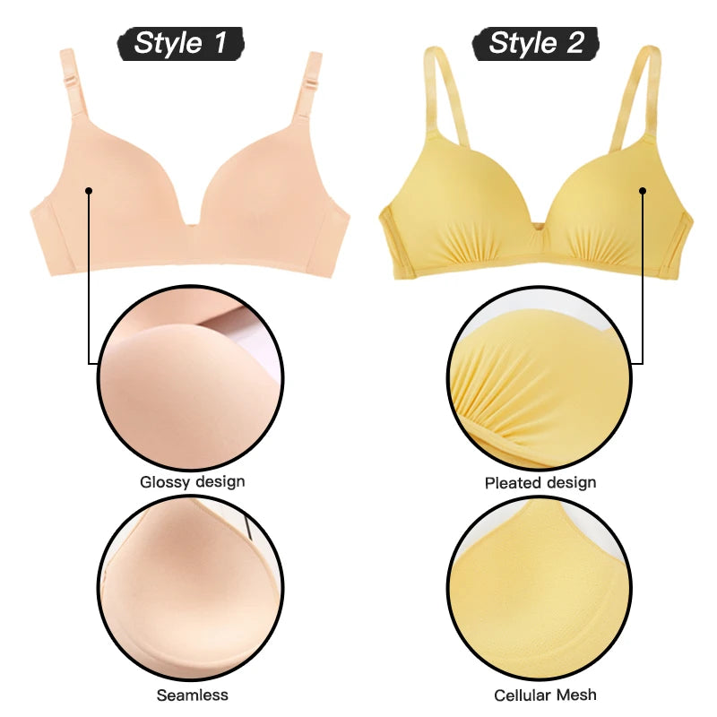 Seamless Bras for Women Push-Up Bras No Wire Brassiere A B Cup Underwear Sexy Bralette Three Quarters(3/4 Cup)  Lingerie [UND]