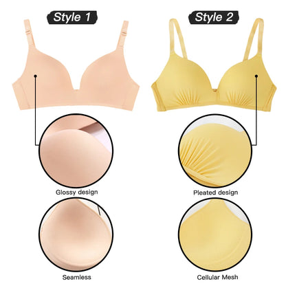 Seamless Bras for Women Push-Up Bras No Wire Brassiere A B Cup Underwear Sexy Bralette Three Quarters(3/4 Cup)  Lingerie [UND]