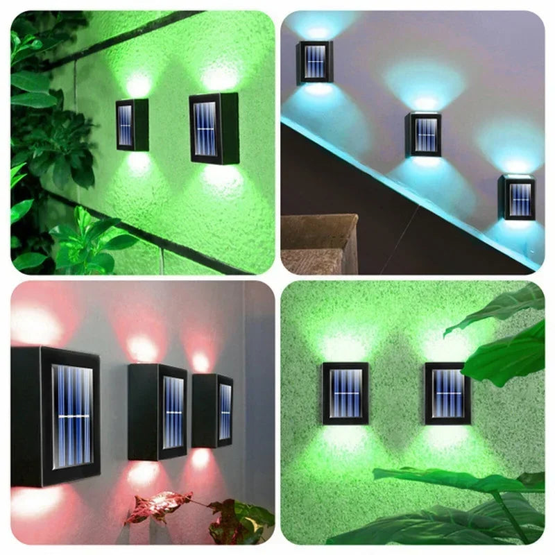 Solar Up and Down Spot Lights Outdoor, Street Wall Light Lamp Solar Powered Sunlight Waterproof Solar Lamp Garden Decorative [SLG]