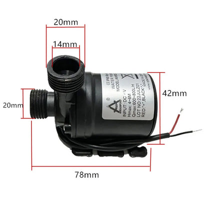 12v High Voltage Super Quiet Solar DC 24V Lift 5M 800L/H Brushless Motor Submersible Booster Pump Quick Joint [PUM]