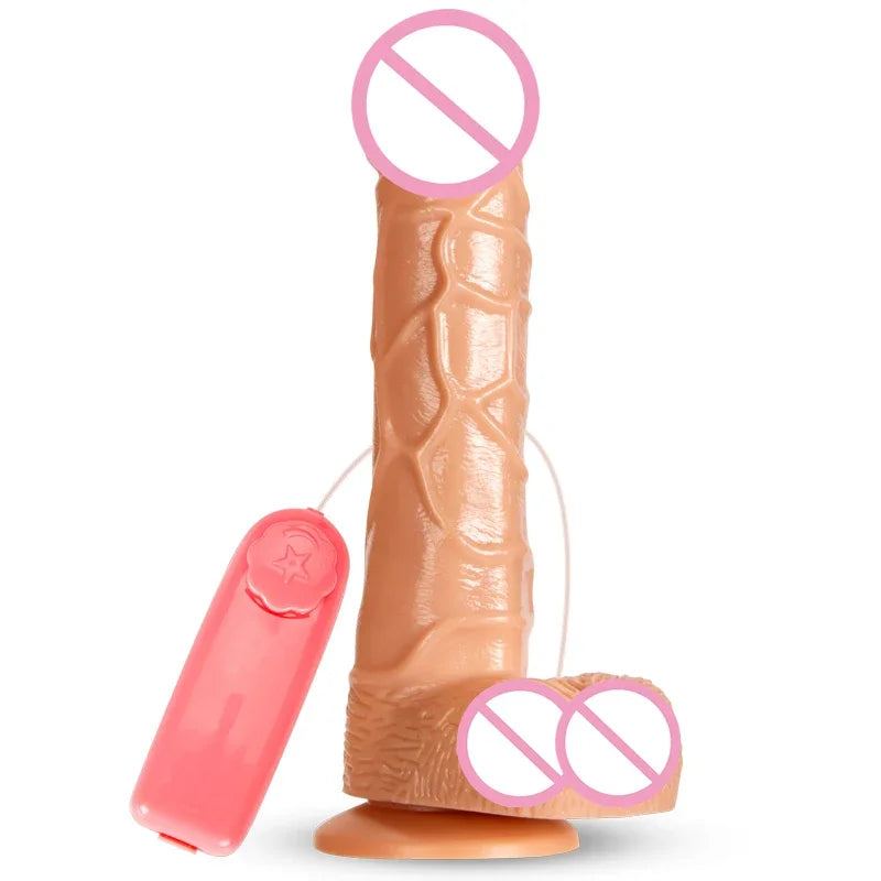 Silicone Dildo Vibrator Erotic Sextoys Realistic Huge Penis Strong Suction Cup Dick Vibrators for Women Vibrating Adult Products [ADL]