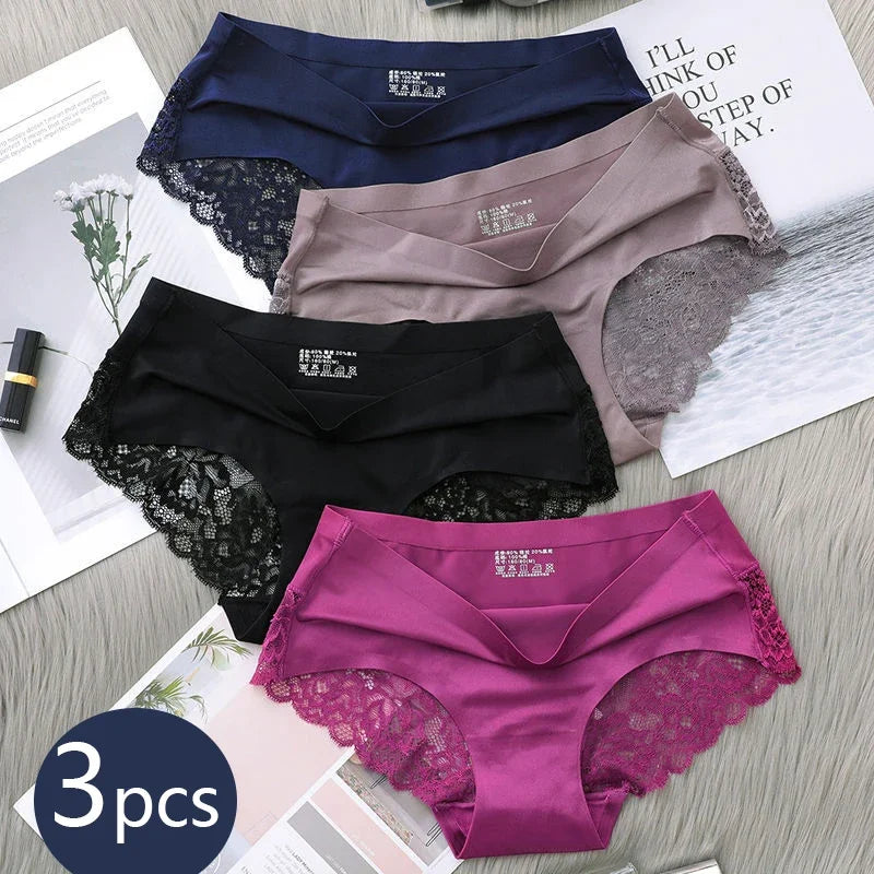 Set/lot Seamless Women Hollow Out Panties Set Underwear Comfort Lace Briefs Low Rise Female Sport Panty Soft Lady Lingerie [UND]