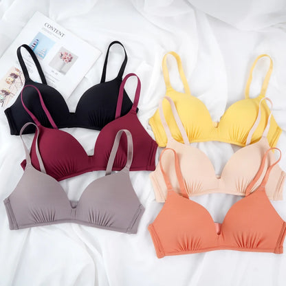 Seamless Bras for Women Push-Up Bras No Wire Brassiere A B Cup Underwear Sexy Bralette Three Quarters(3/4 Cup)  Lingerie [UND]