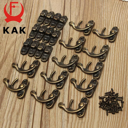 KAK 12pcs 34x28mm Antique Bronze Iron Padlock Hasp Hook Lock For Mini Jewelry Wooden Box With Screws Furniture Hardware [HOM]