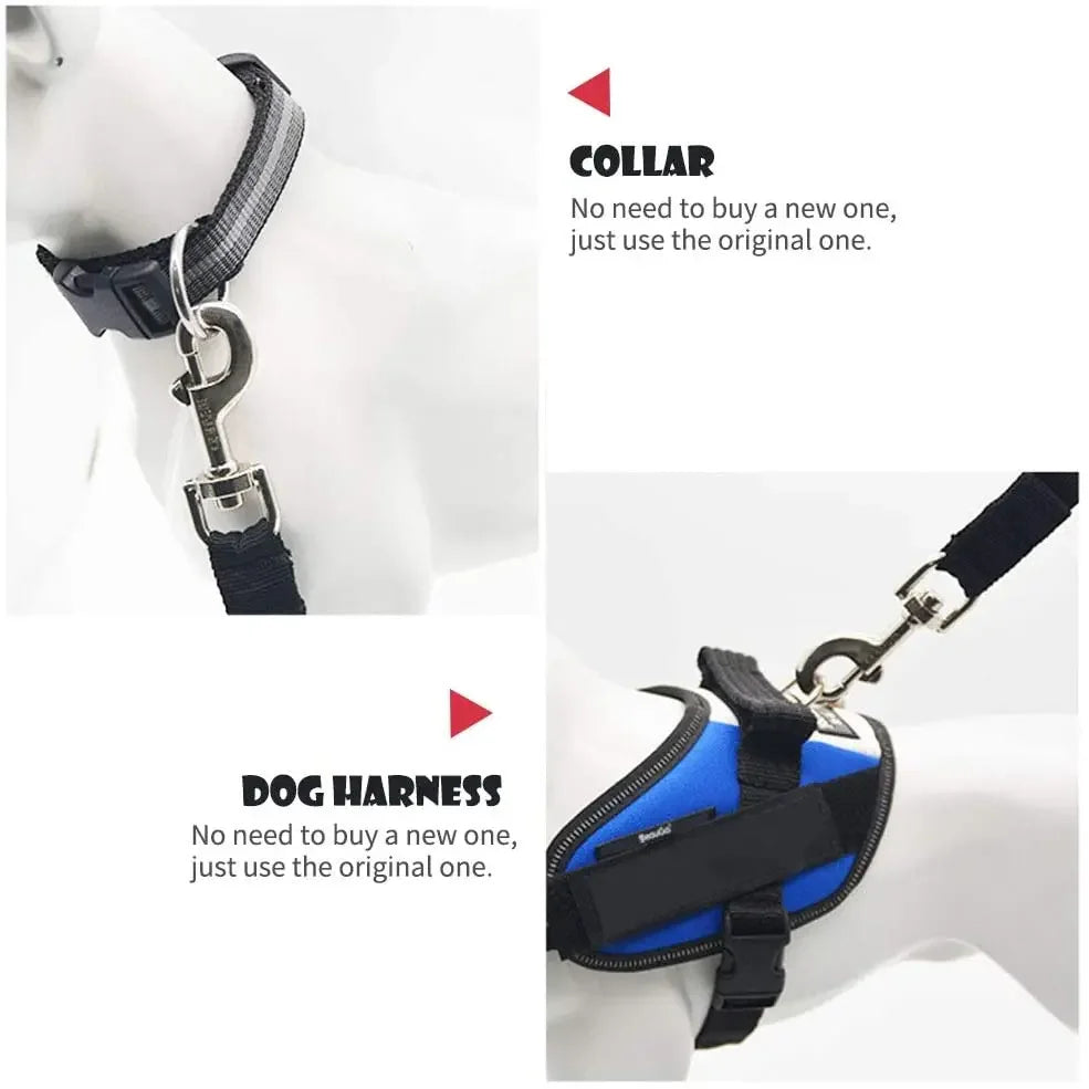 Adjustable Pet Cat Dog Car Seat  Belt Pet Seat Vehicle Dog Harness Lead Clip Safety Lever Traction Dog Collars Dog Accessoires [PET]