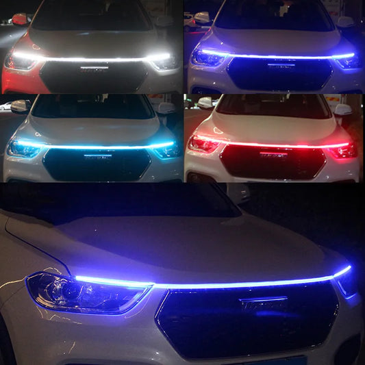 LED Daytime Running Light Scan Starting Car Hood Decorative Lights DRL Auto Engine Hood Guide Decorative Ambient Lamp 12V [CAR]